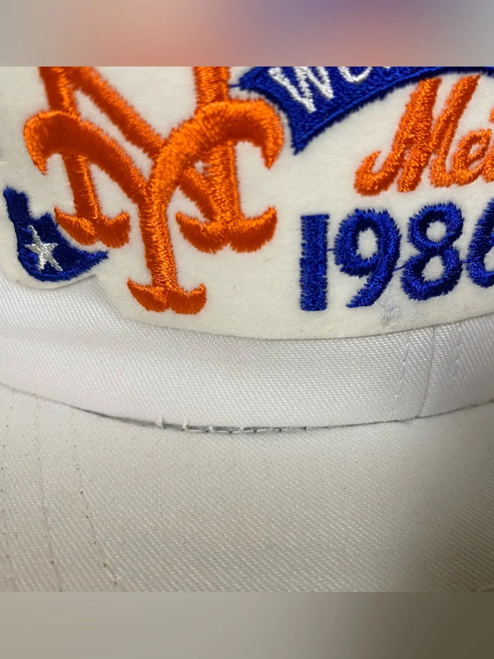New York Mets MLB Vintage 1986 World Champions Snapback Hat Cap, White